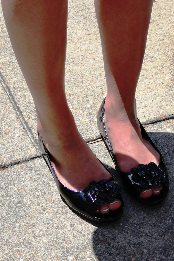 Lindsay Phillips Kate Patent Peep Toe Black Elise