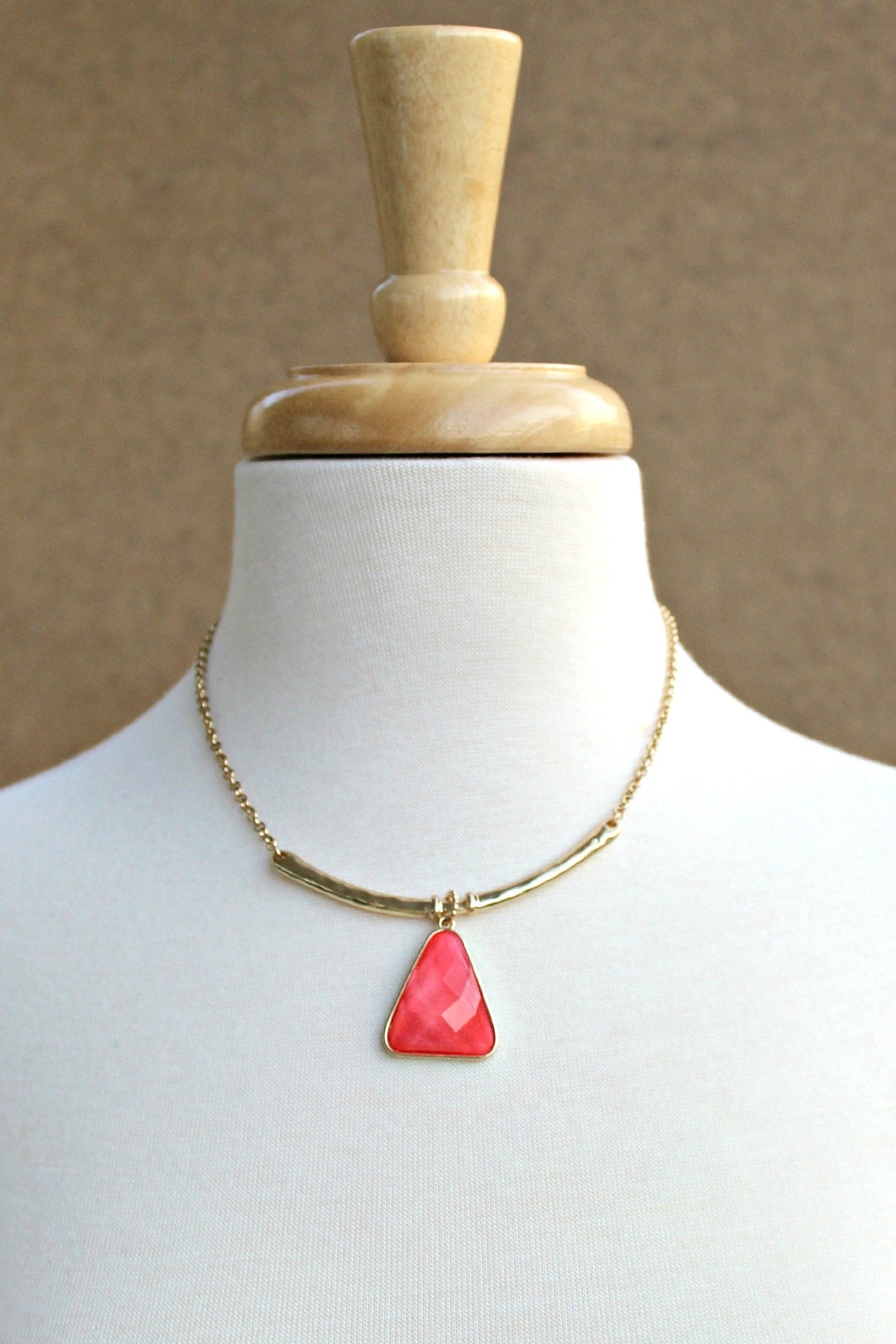 Bar Necklace, Coral