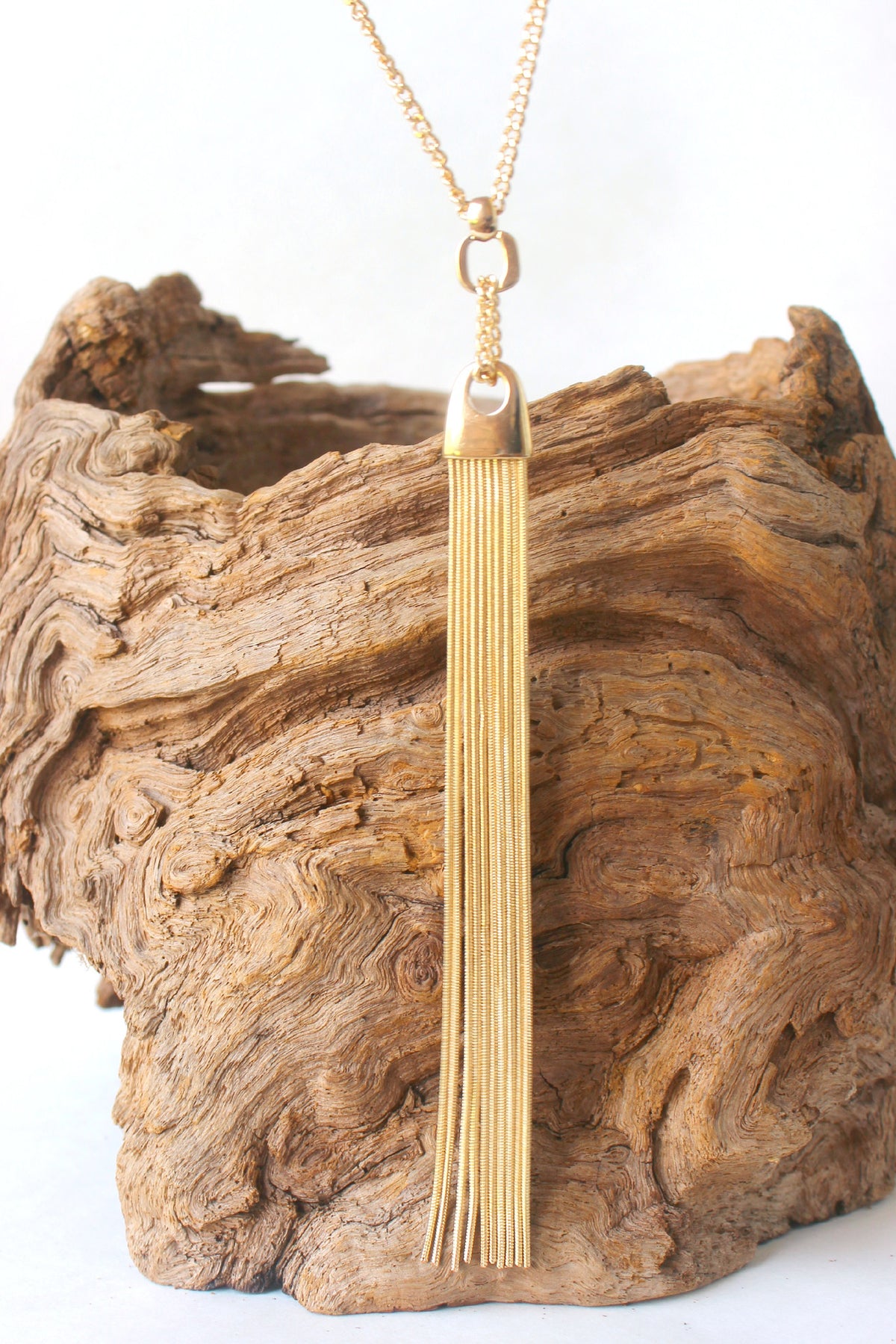 Extra Long Tassel Necklace, Gold