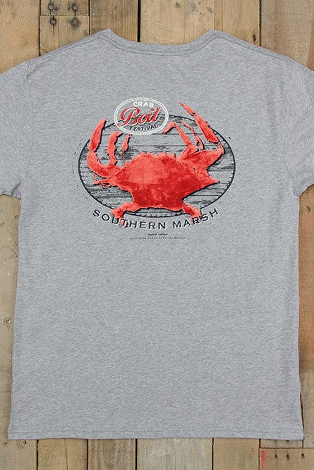 Southern Marsh: "Crab Boil Festival" Tee, Light Gray