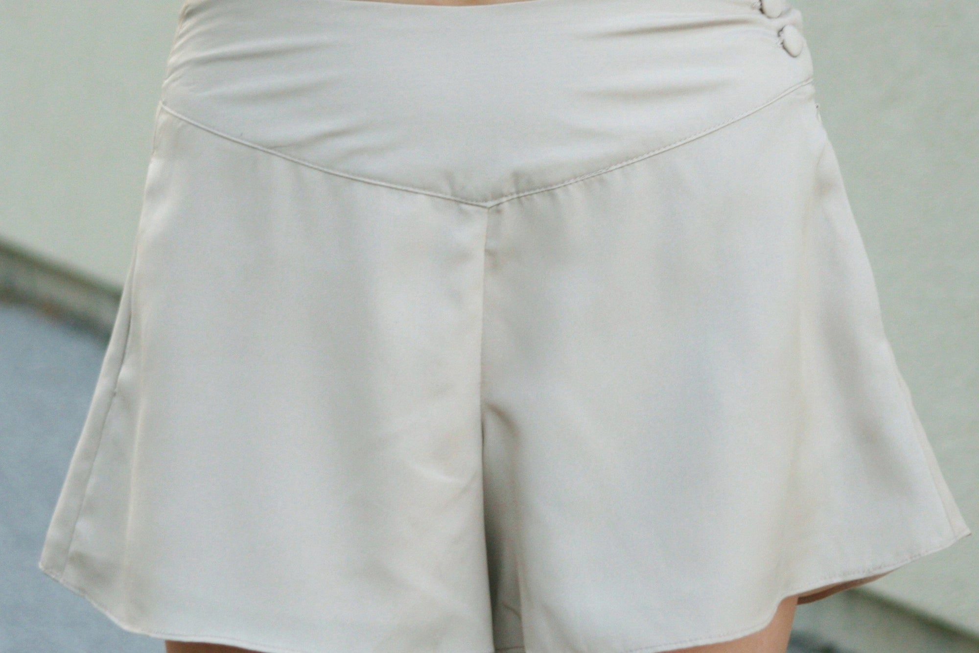 Flared Culotte Shorts, Taupe