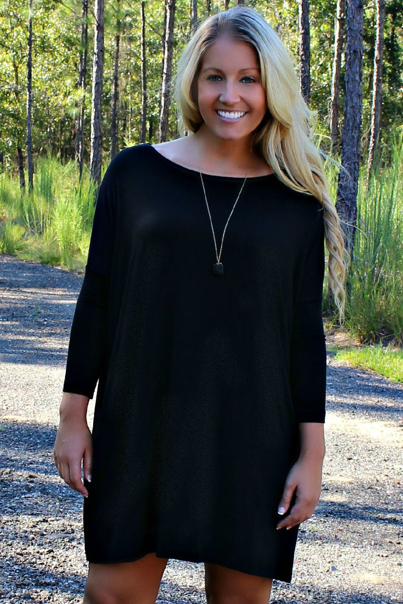 Knitted Piko Dress, Black