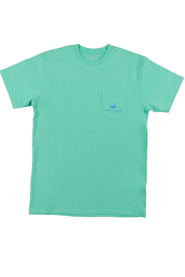 Southern Marsh Cocktail Collection Margarita T-Shirt | Bimini Grün, 100% Leichte Baumwolle, Mit Duck Logo