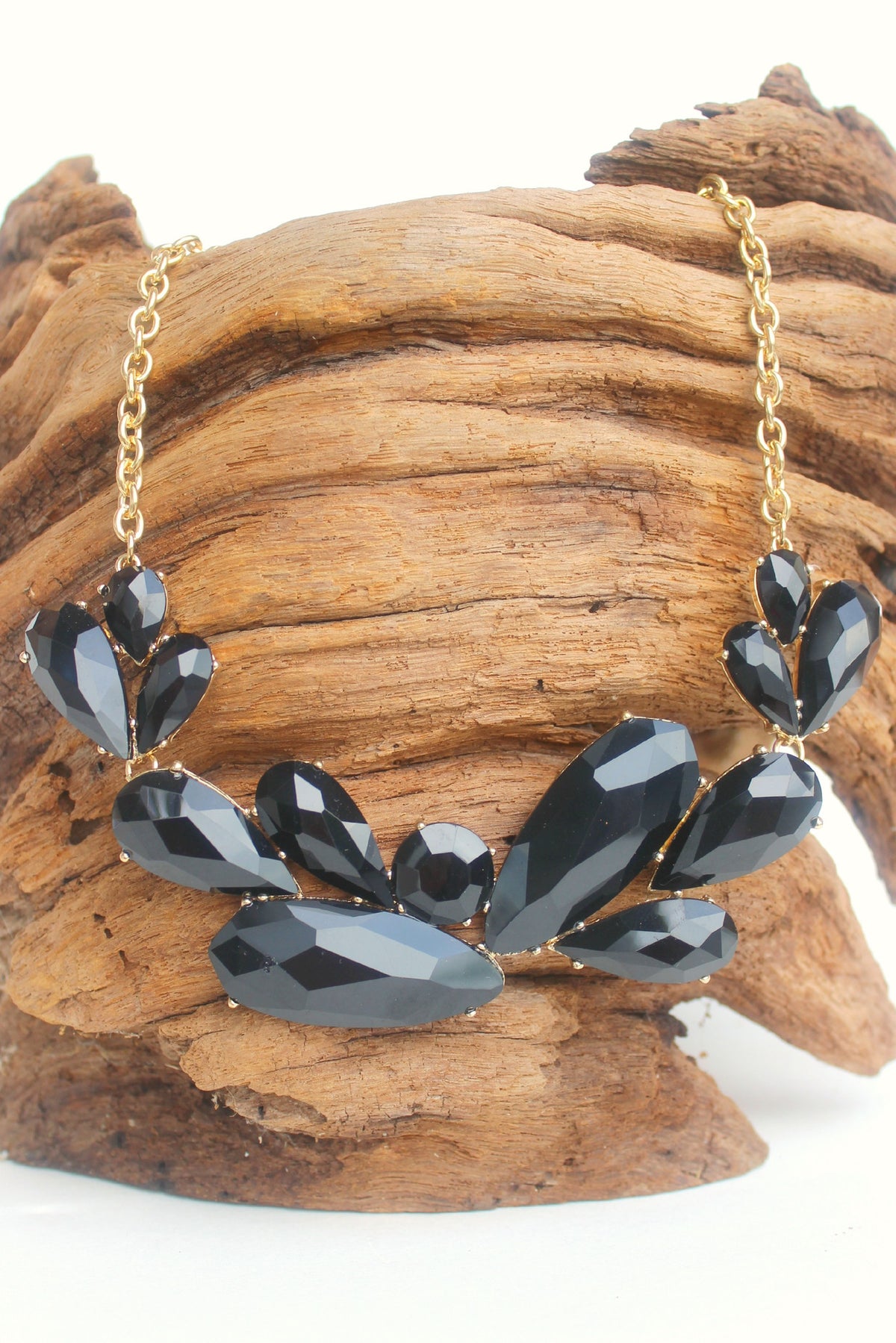 Teardrop Beads Necklace, Black