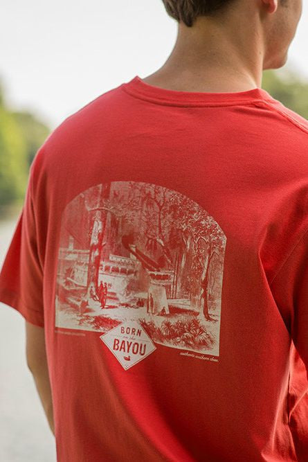 Southern Marsh: "Born on the Bayou" Tee, Red