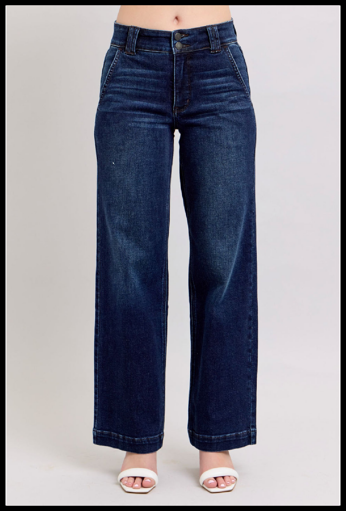 Judy Blue: Wide Leg PLUS, Dark Wash