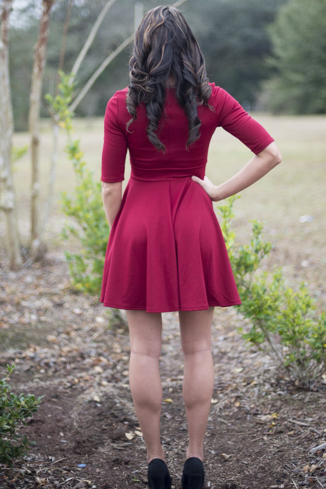 Olivia Dress, Burgundy