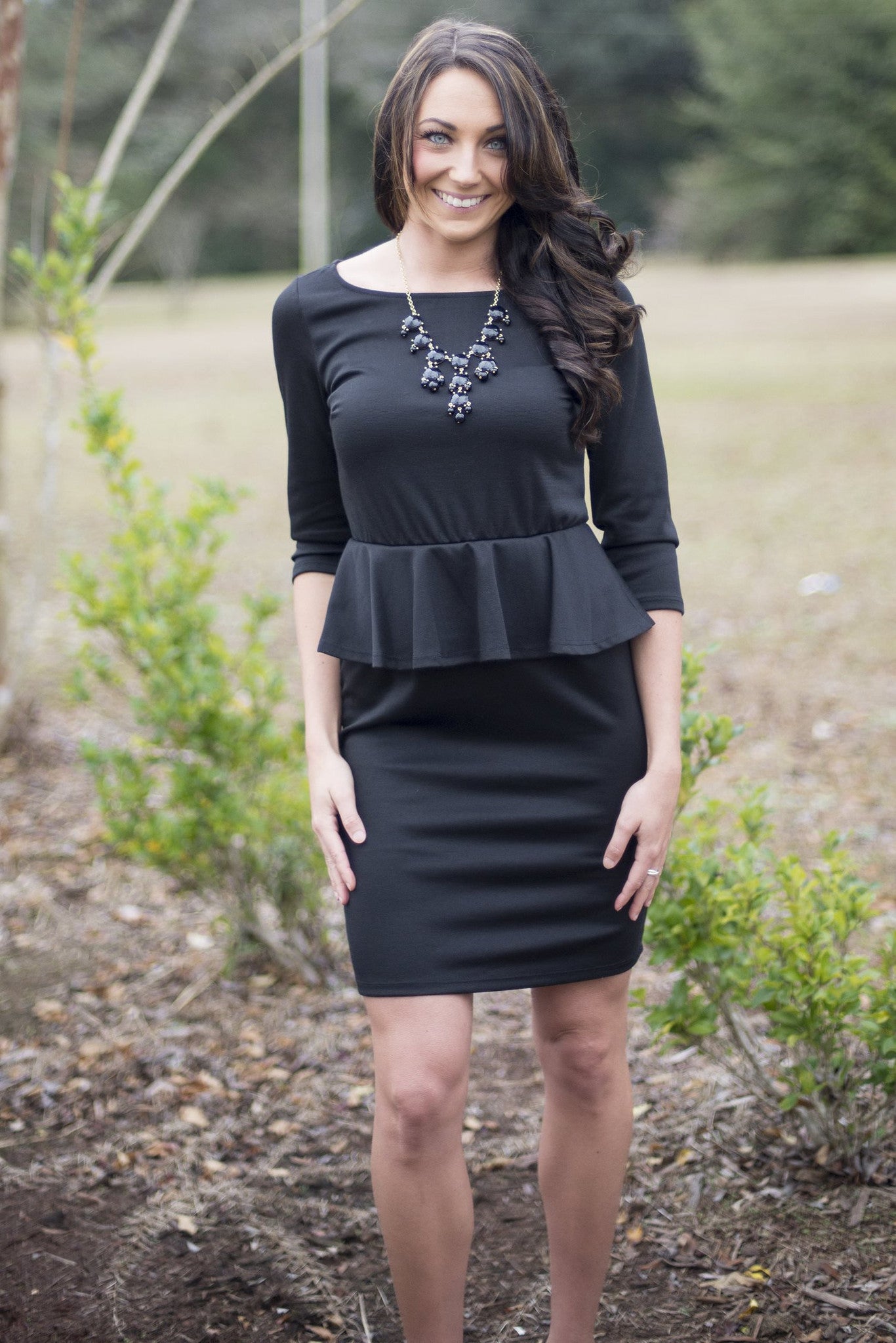 green emerald velvet dress FITTED GATHERED PEPLUM COMBO DRESS
