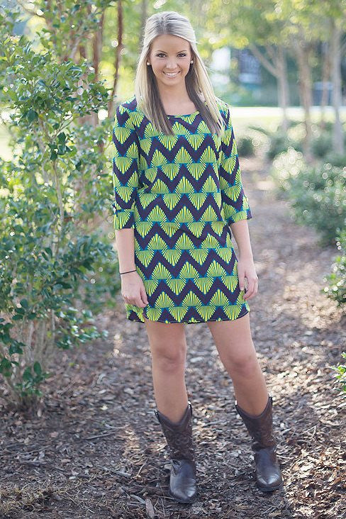 Olive Dress, Green/Purple