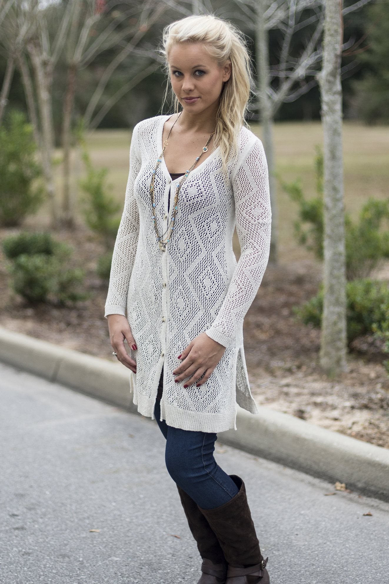 Free People: Sara Cardigan, White