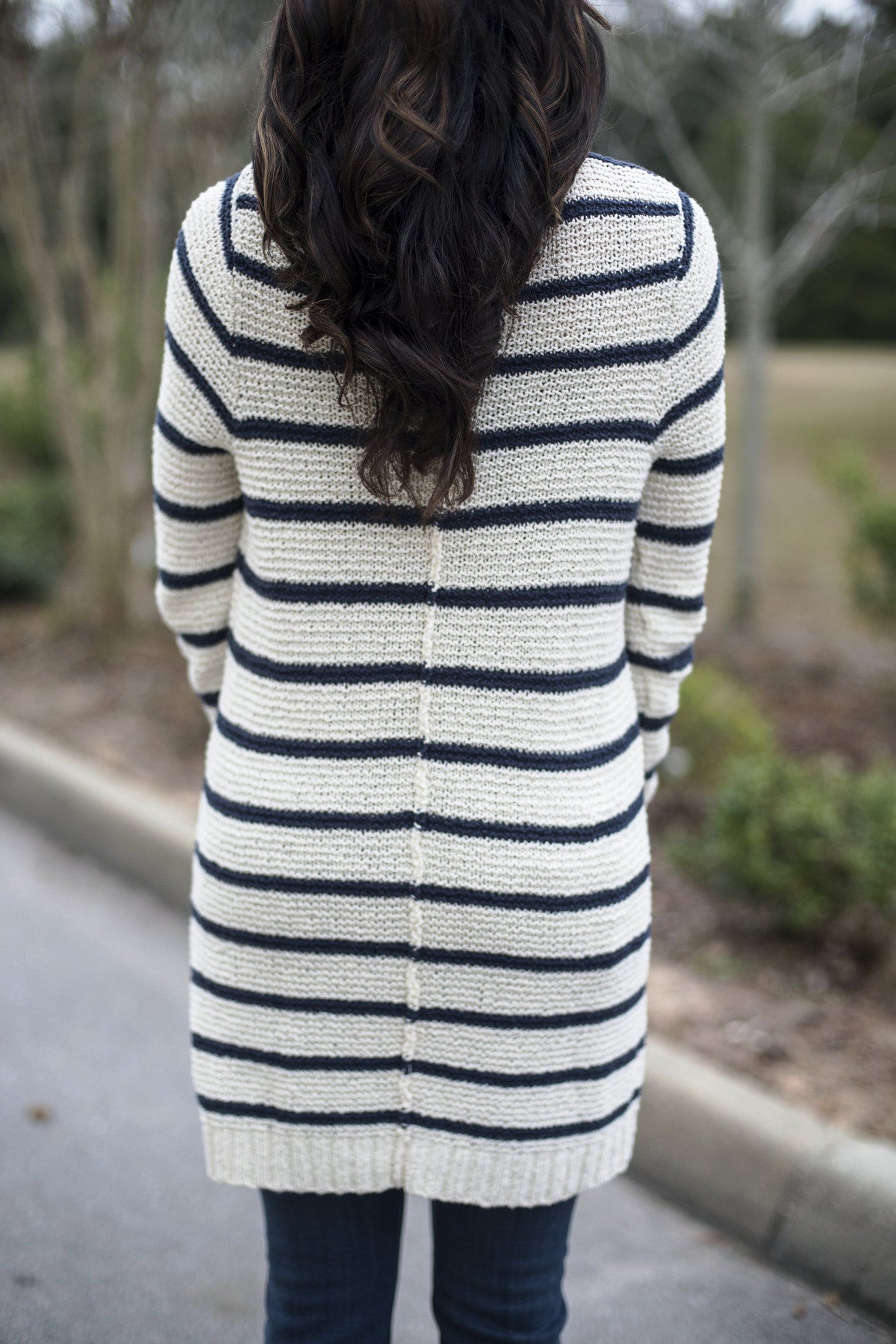 Free People: Amy Cardigan, Ivory/Navy