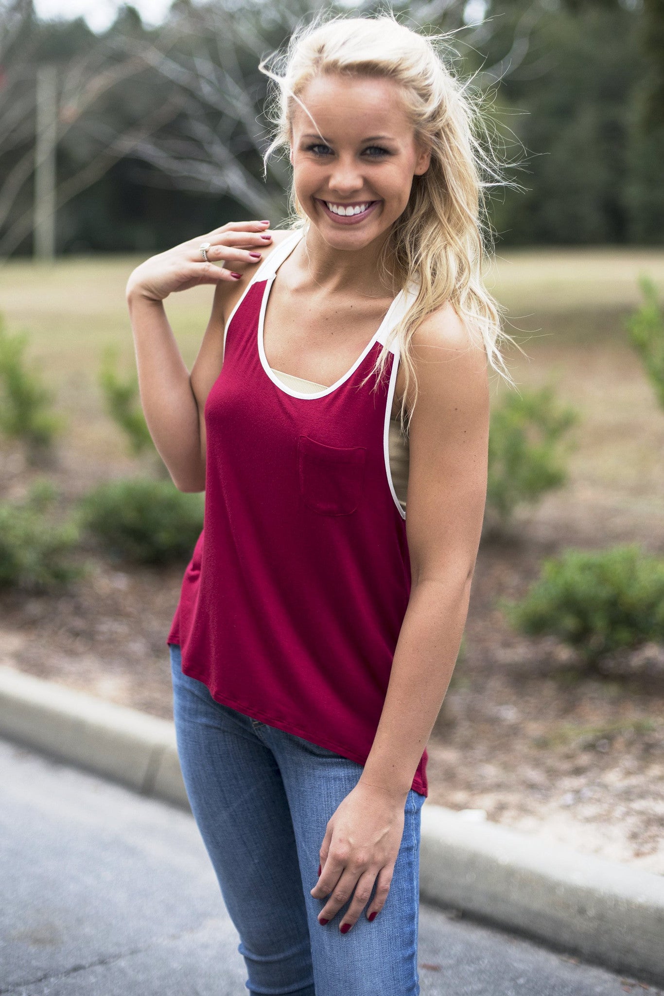 Glam: Richelle Tank, Burgundy