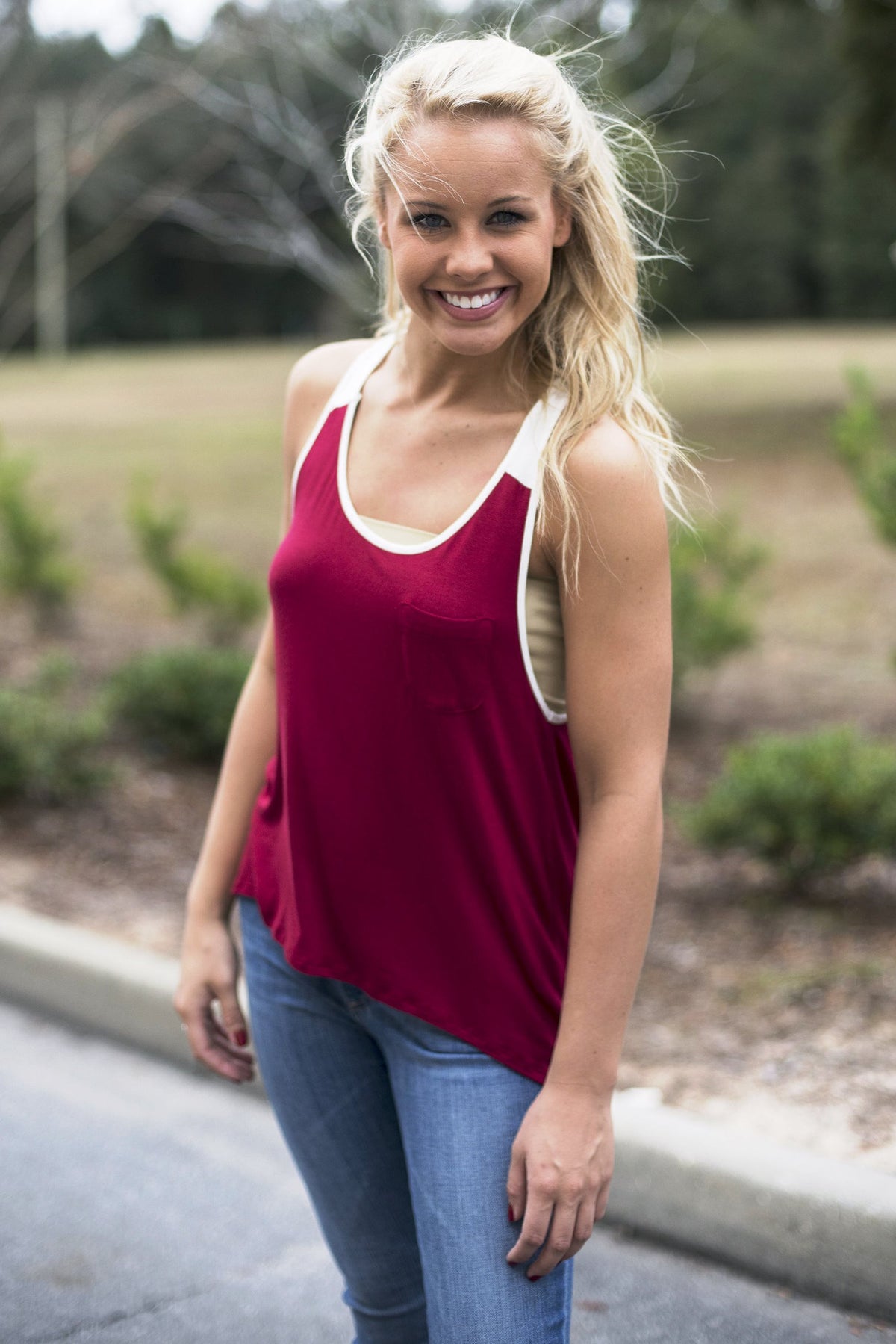 Glam: Richelle Tank, Burgundy