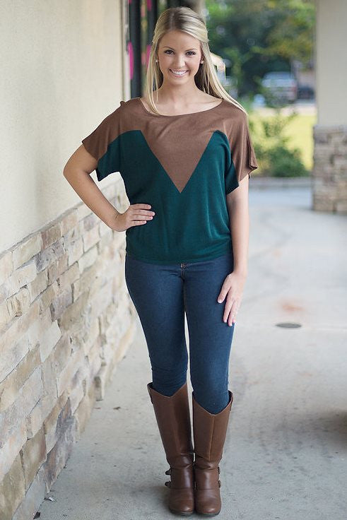 Sheryl Top, Green/Brown