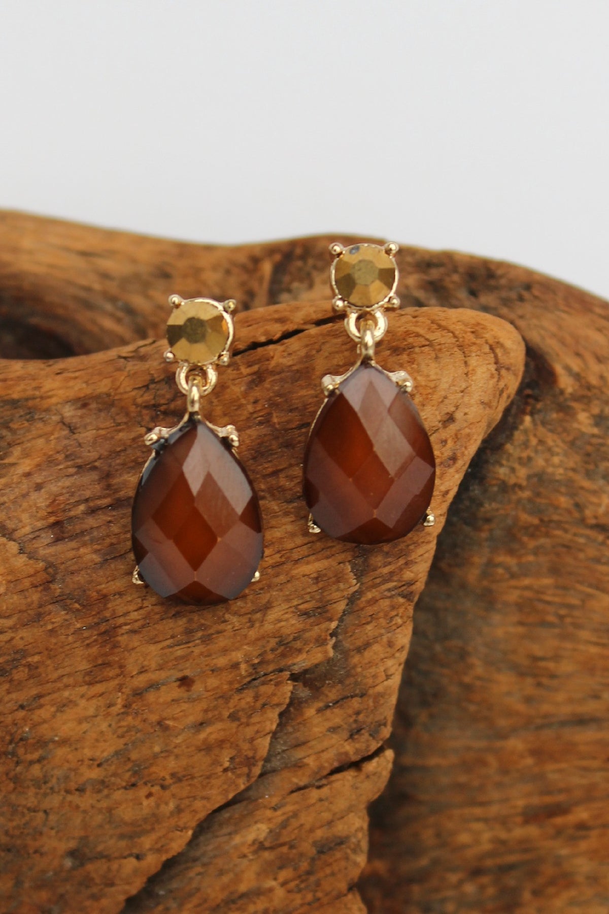 Teardrop Earrings, Caramel