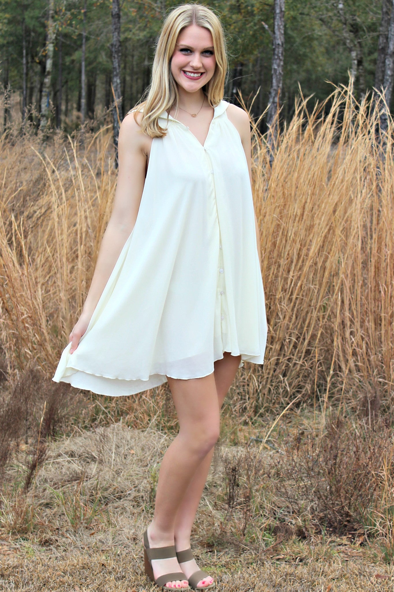 Mink Pink: Joyce Dress, Ivory