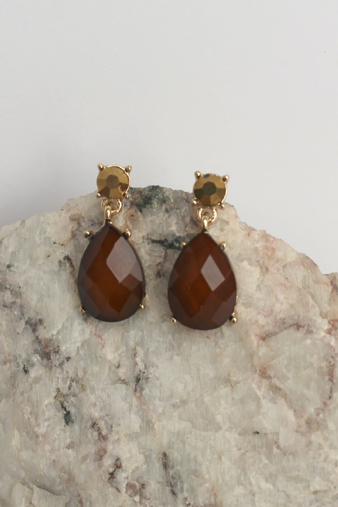 Teardrop Earrings, Caramel