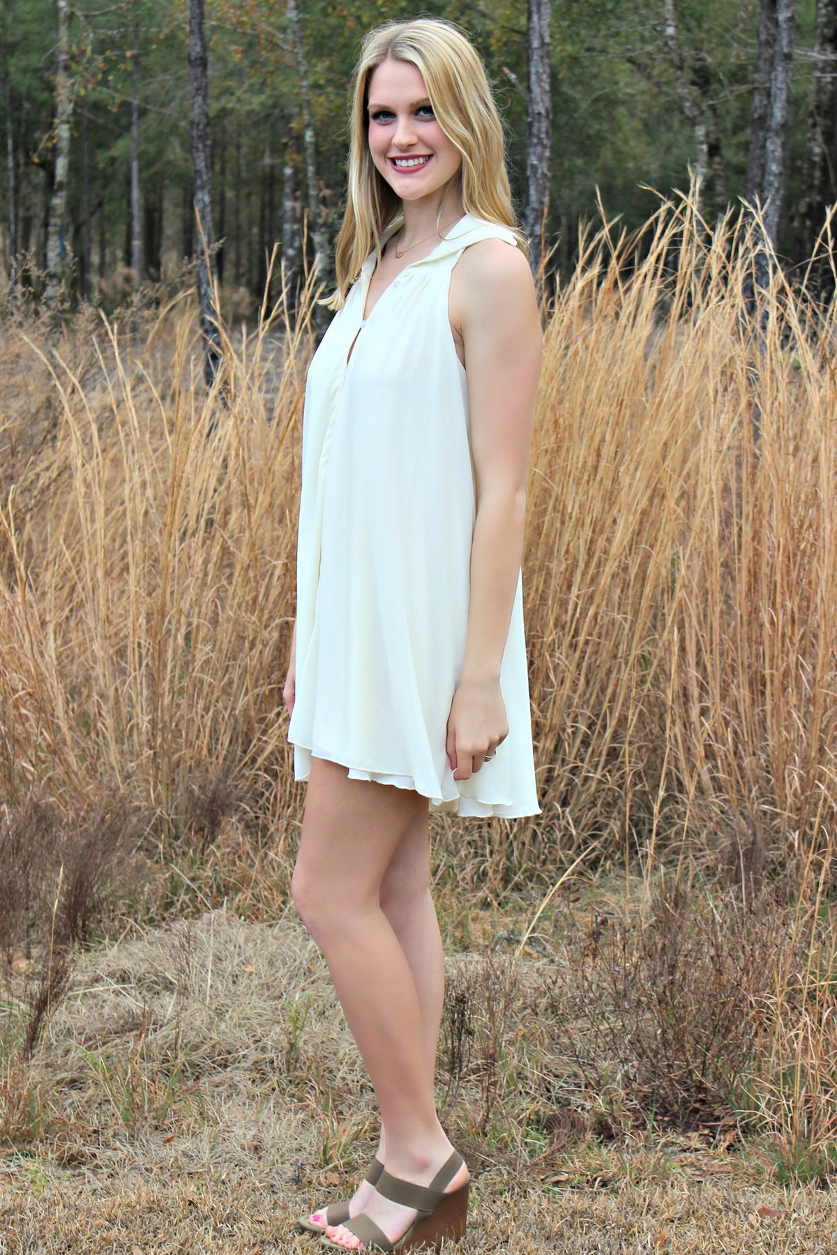 Mink Pink: Joyce Dress, Ivory