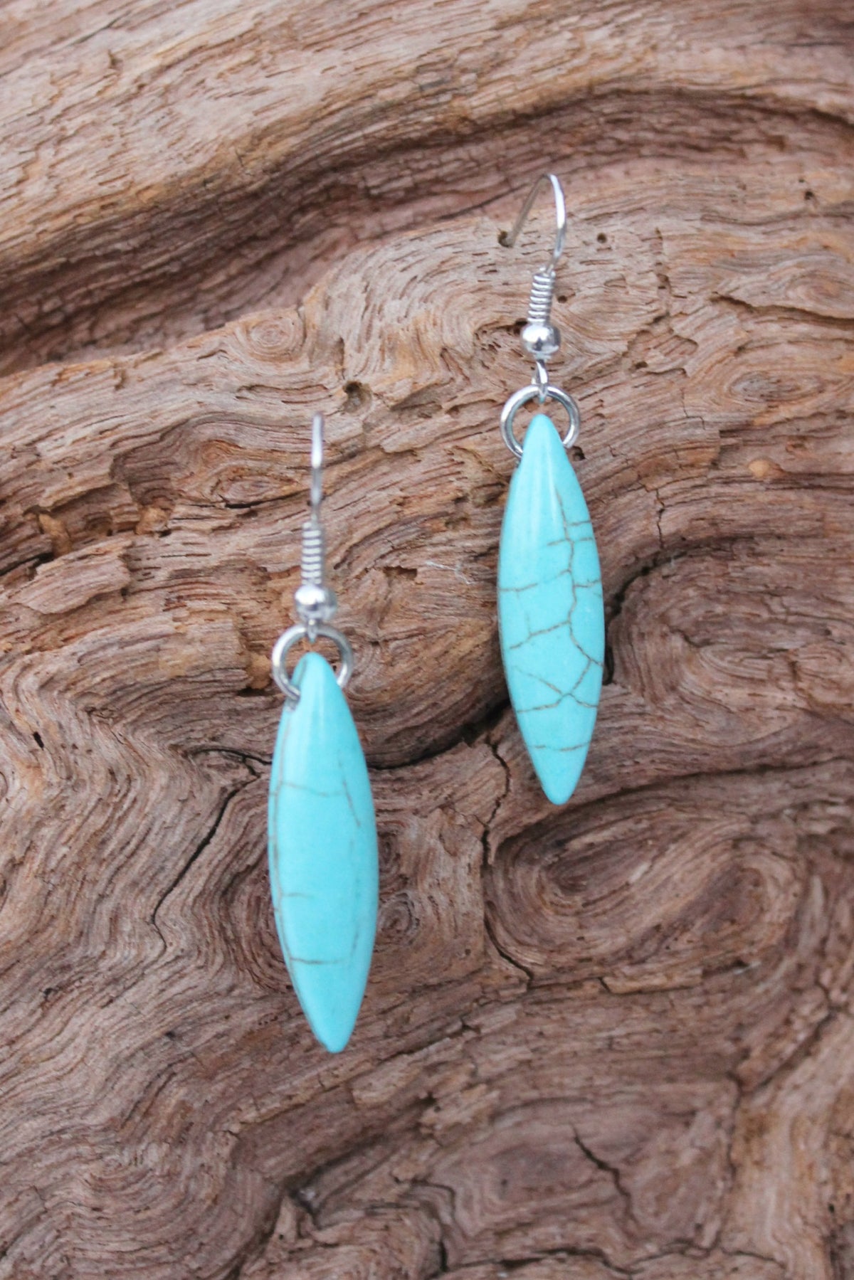 Elongated Earrings, Turquoise