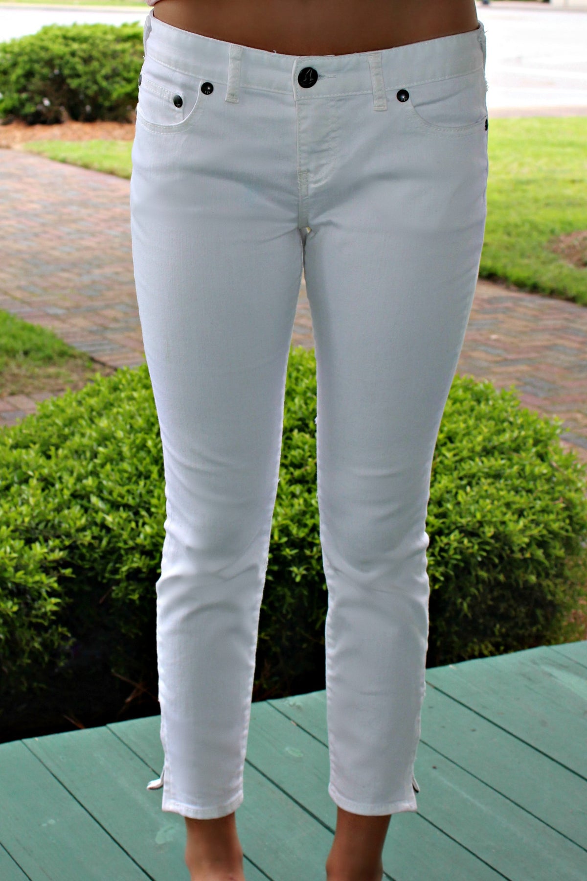 Free People: Cropped Skinny Jeans, White