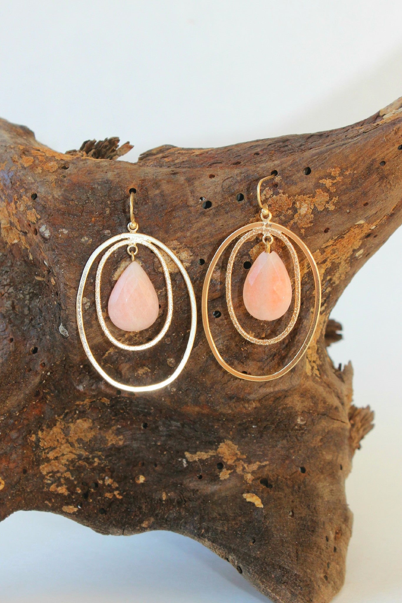 Cutout Earrings, Peach