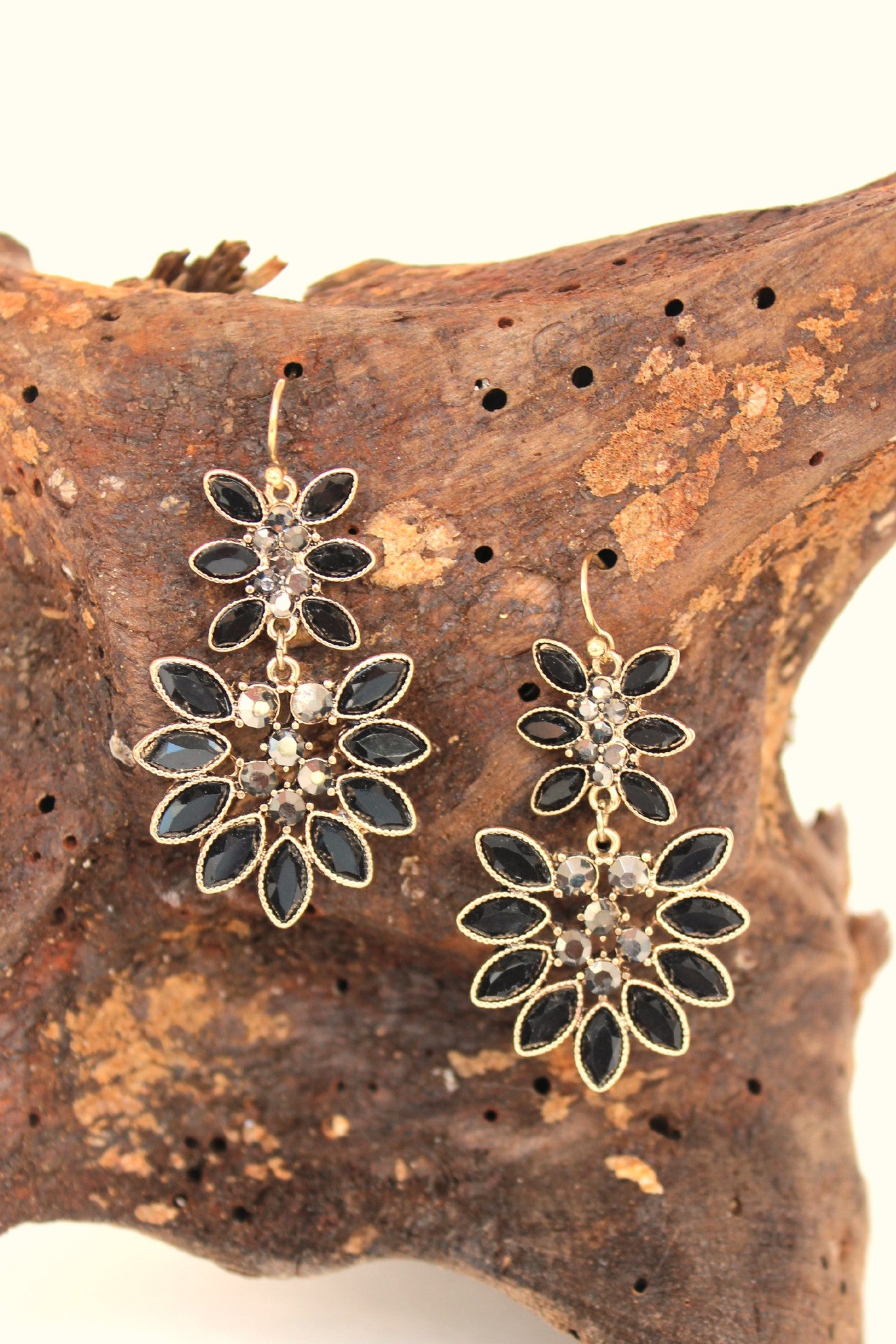 Marquise Earrings, Black