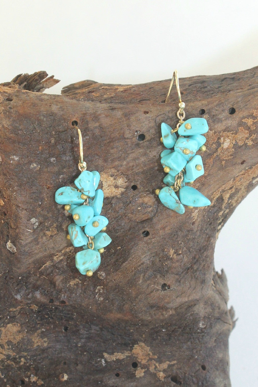Stone Chip Earrings, Turquoise