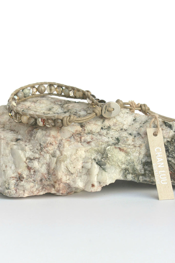 Chan Luu: Single Wrap Beaded Bracelet, Brown Elise