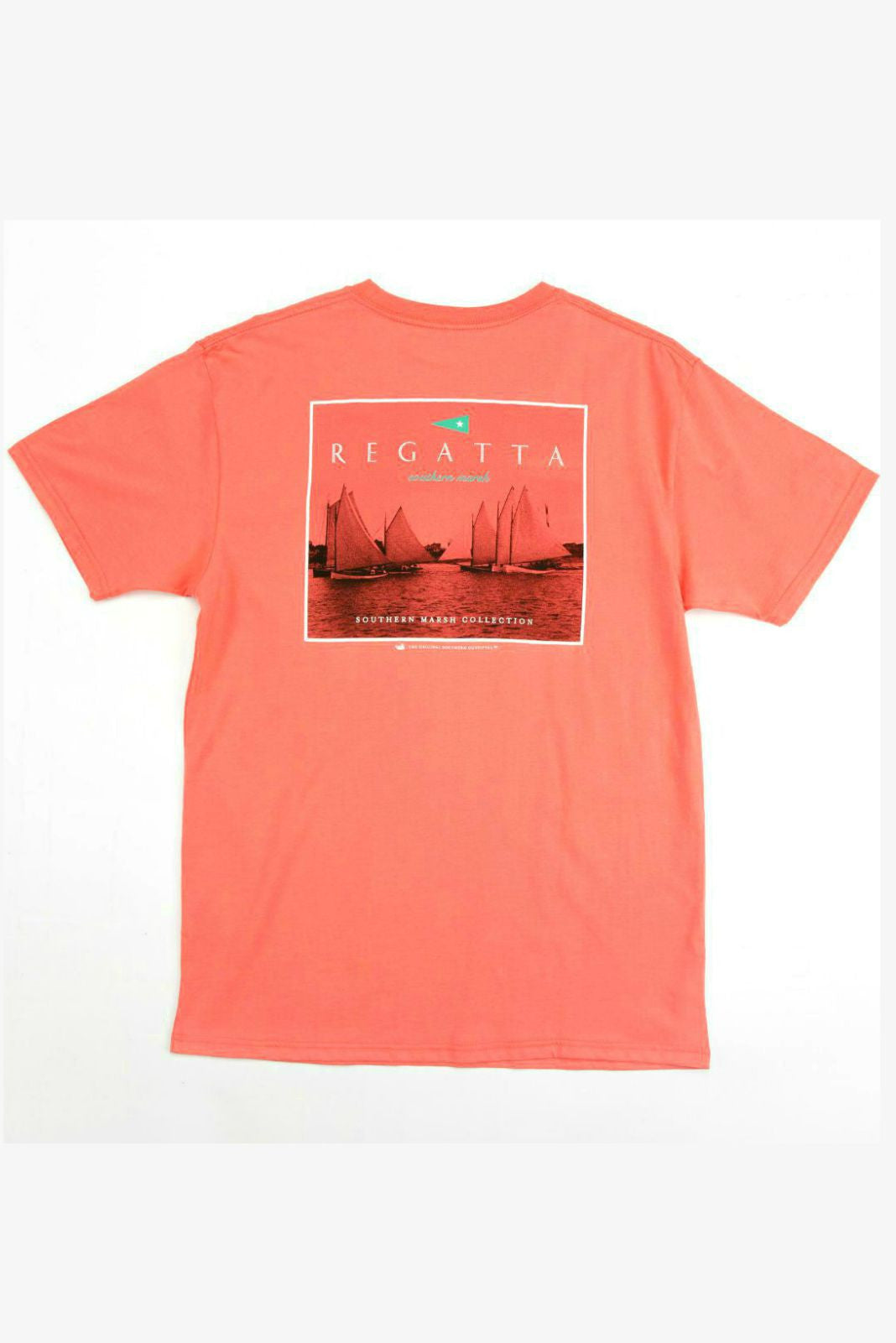 Southern Marsh: "Regatta Flag" Tee, Coral