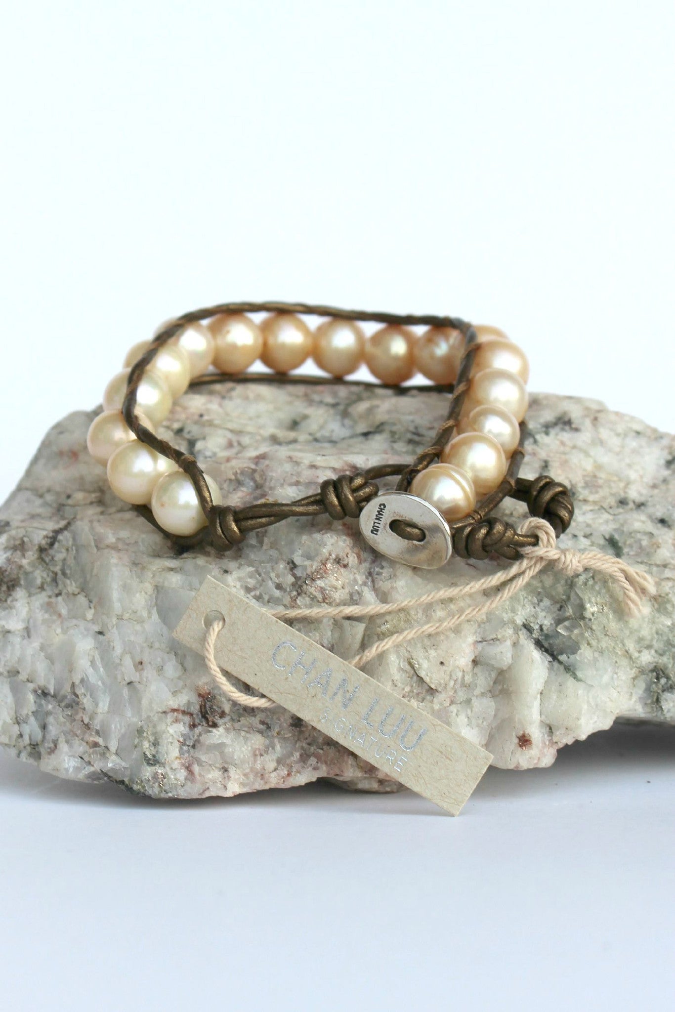 Chan Luu: Pearl Wrap Bracelet, Champagne