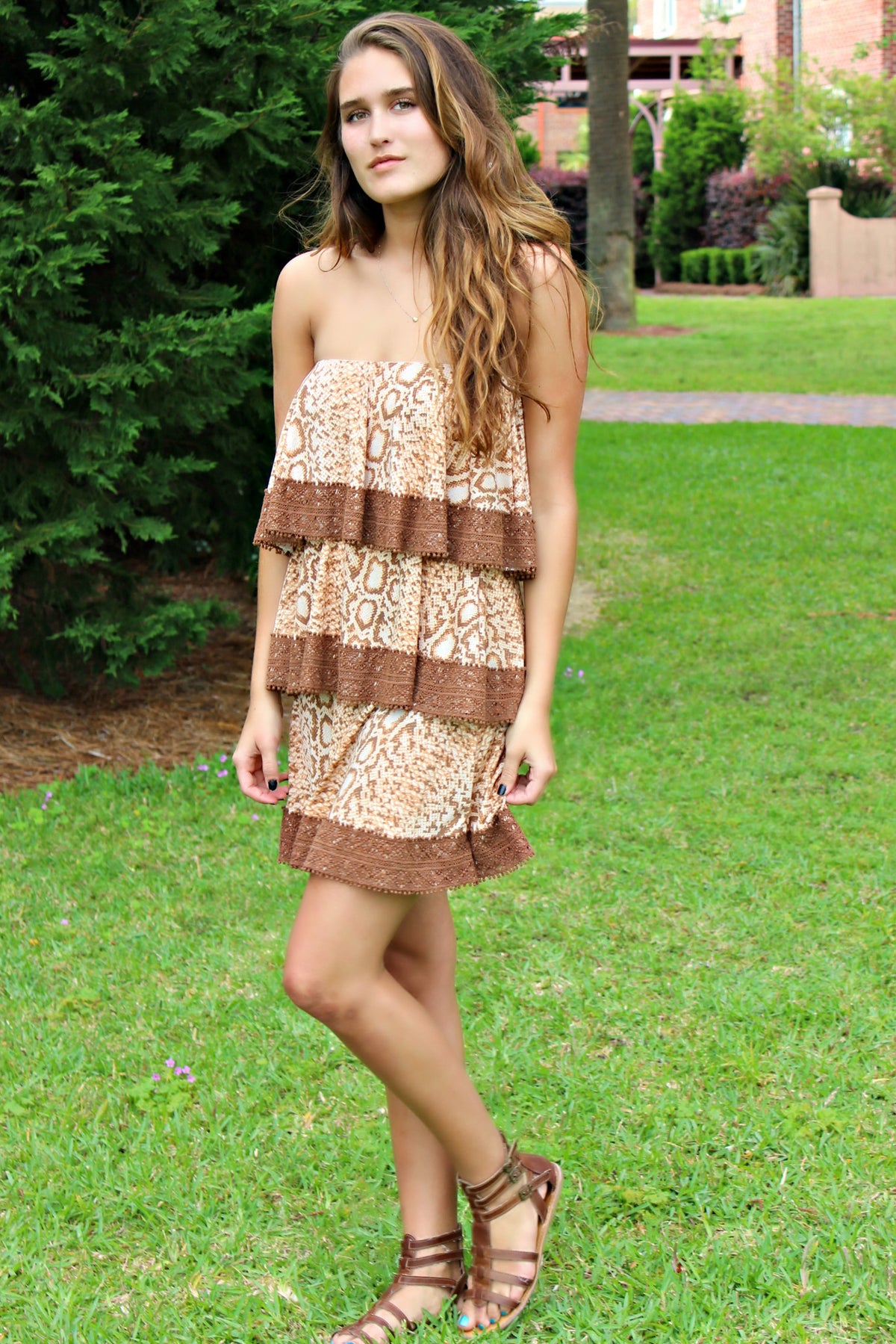 Judith March: Snake Skin Dress, Brown