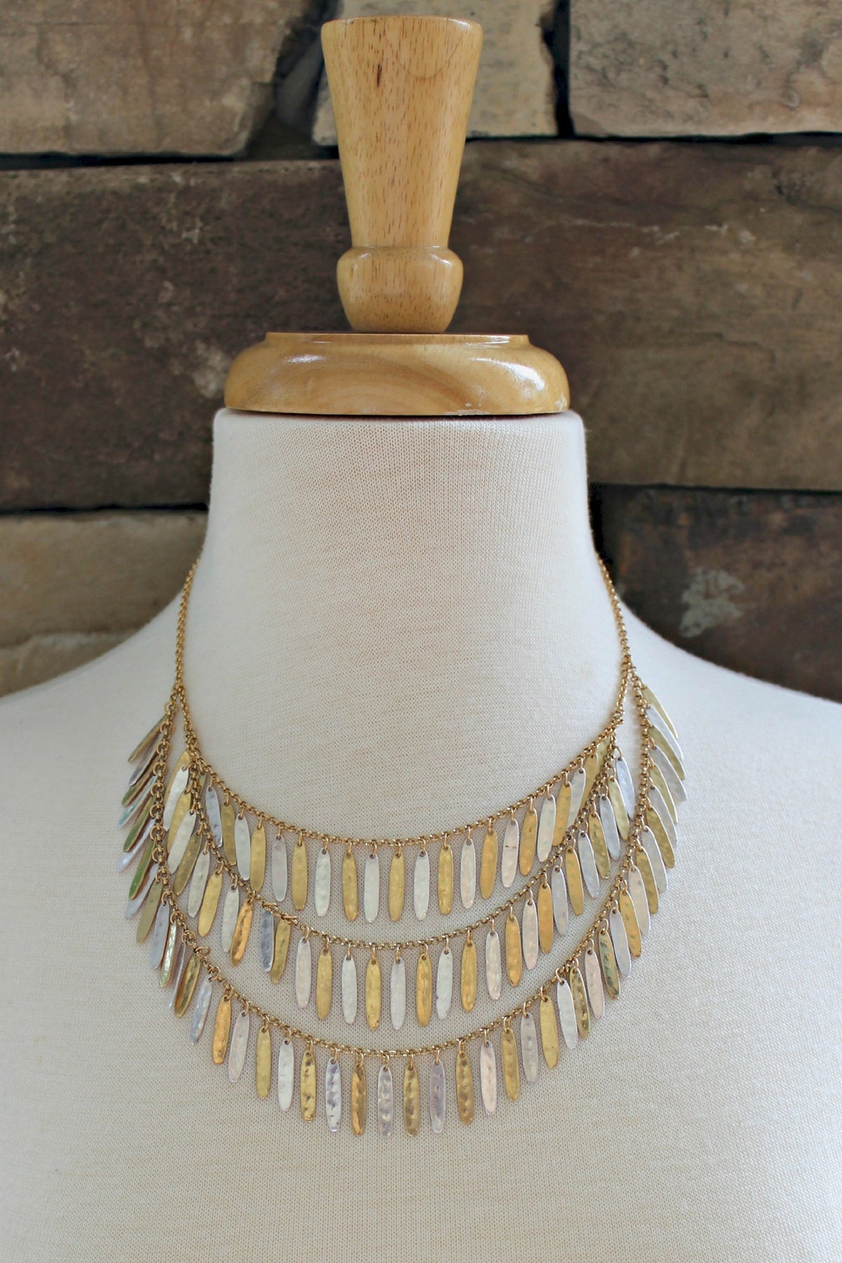 Three Layer Necklace, Gold
