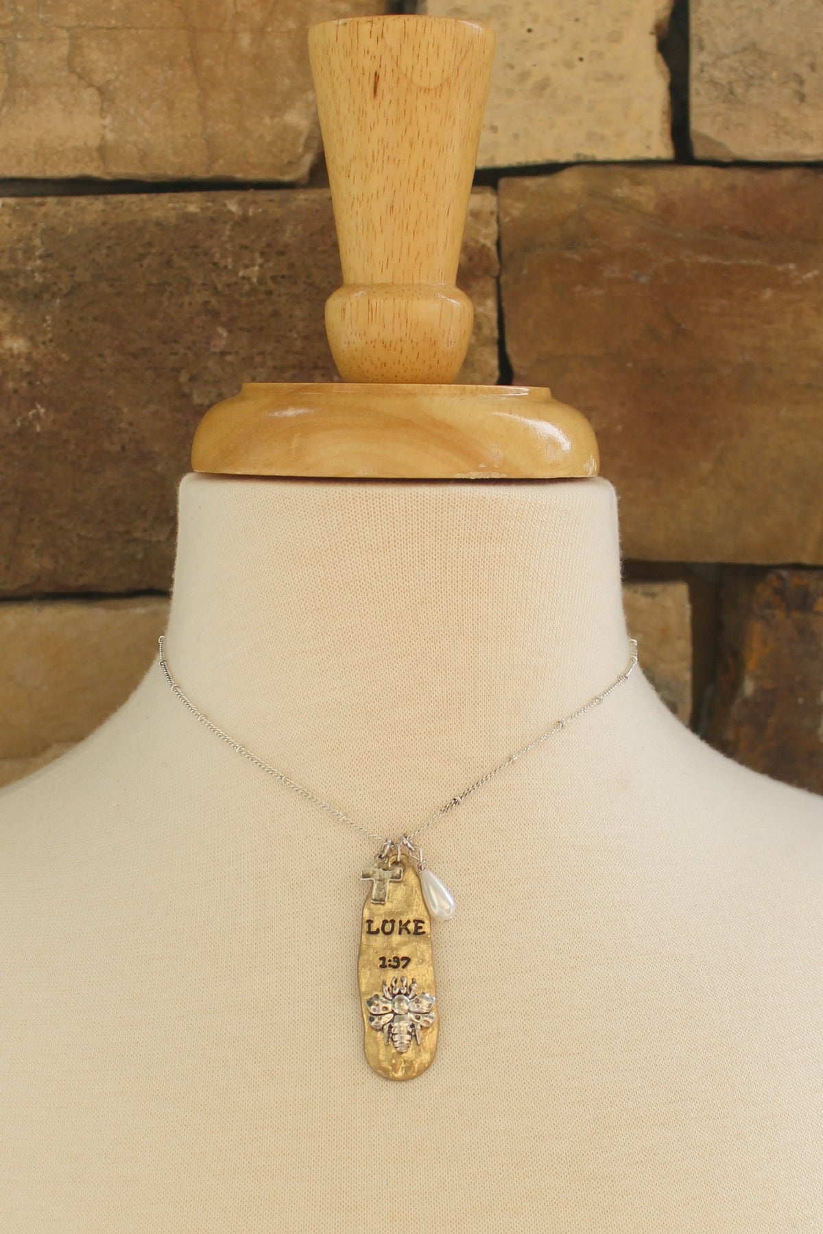 Luke 1:37 Necklace, Gold