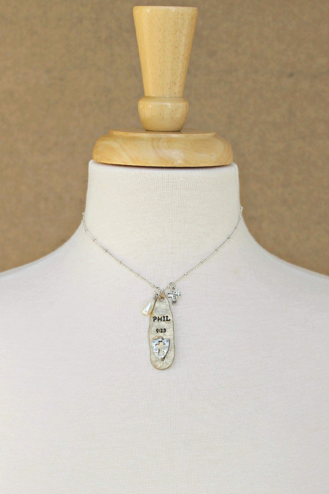 Philippians 4:13 Necklace, Gold