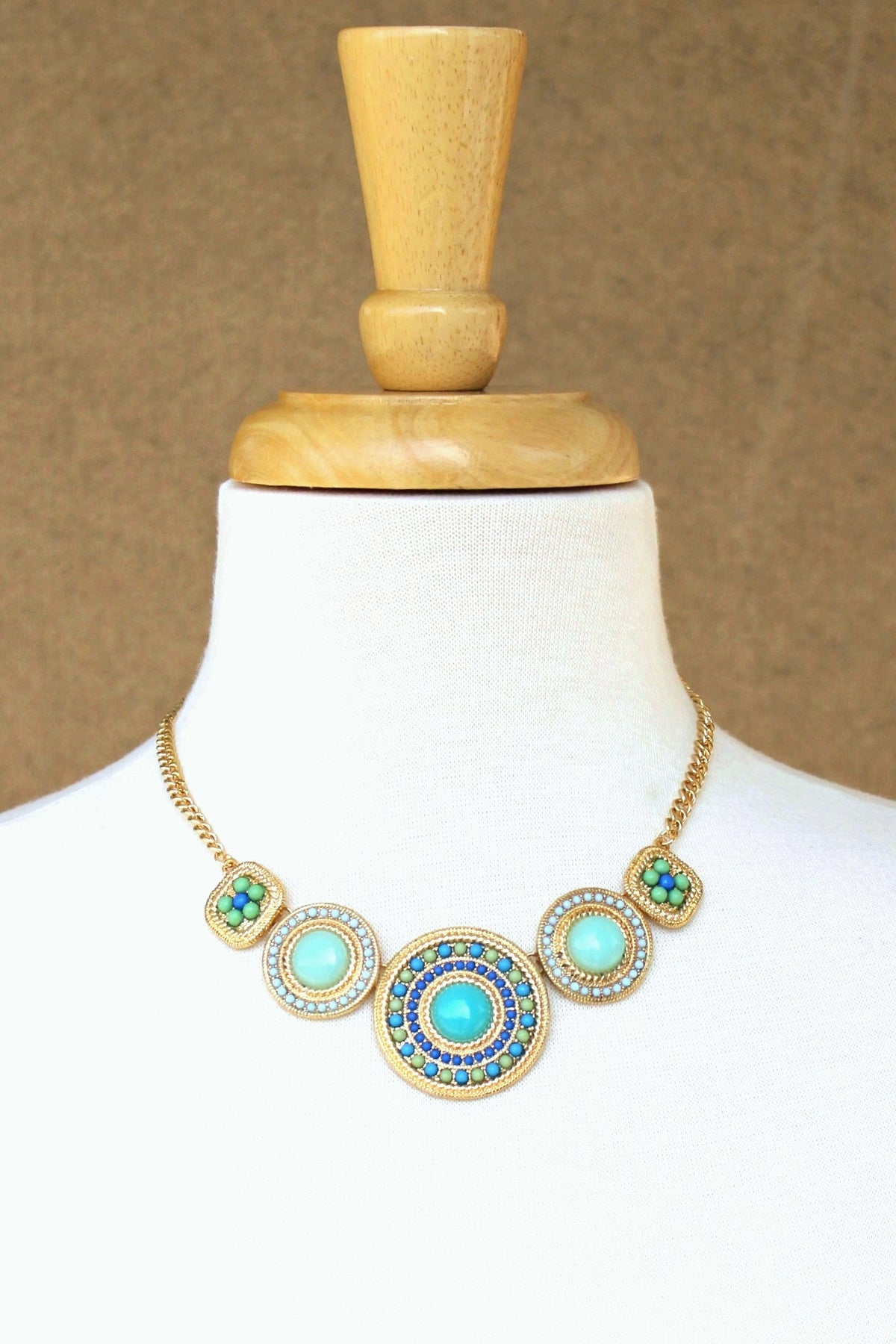Circle Necklace, Turquoise