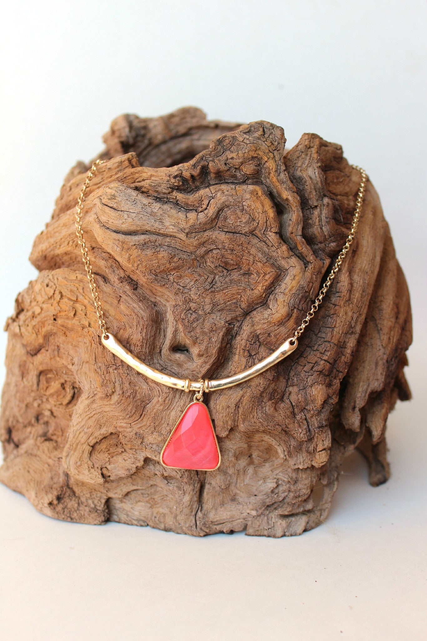 Bar Necklace, Coral