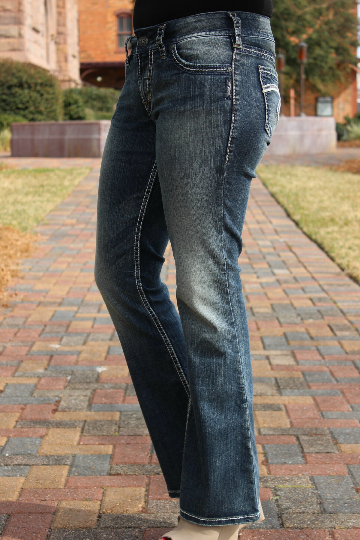 Silver: Suki Bootcut Jeans, Denim