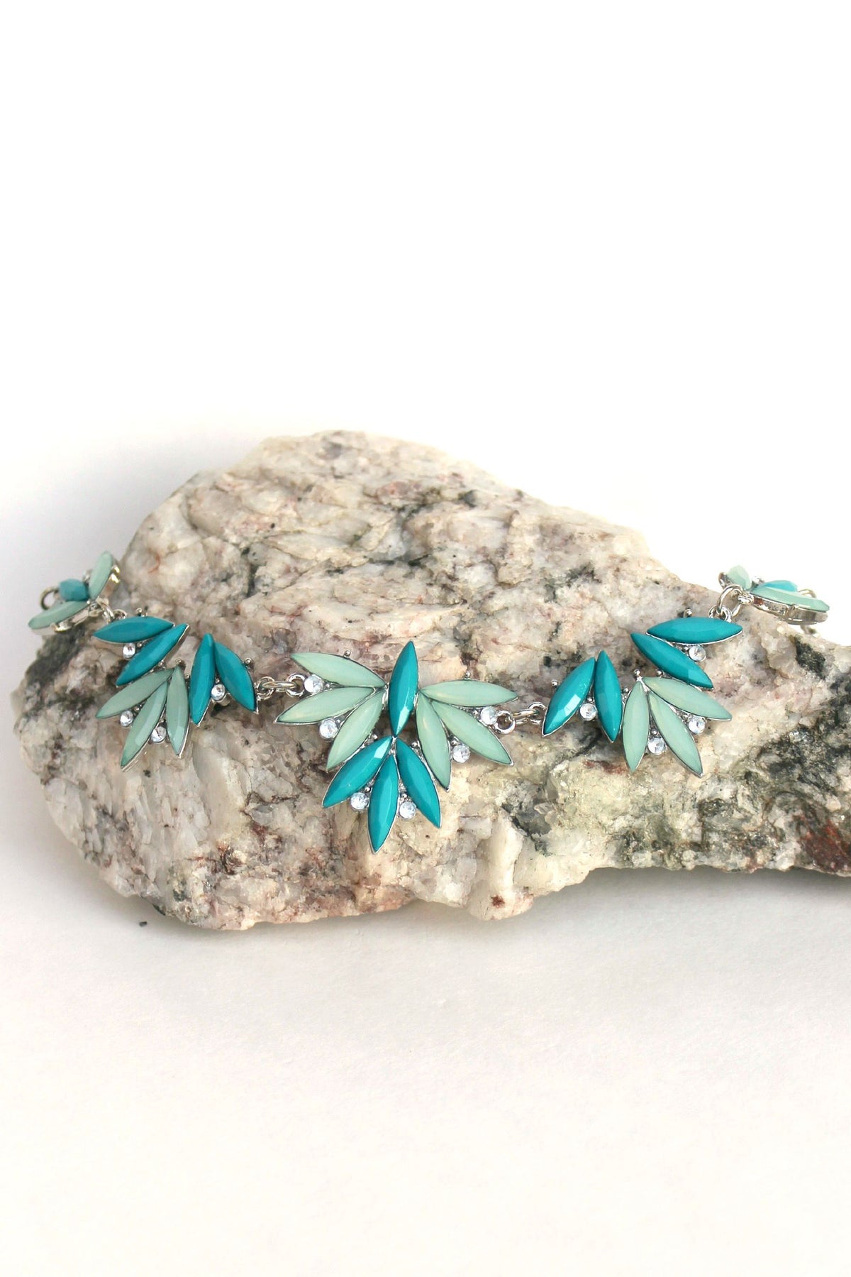 Marquise Beaded Necklace, Teal