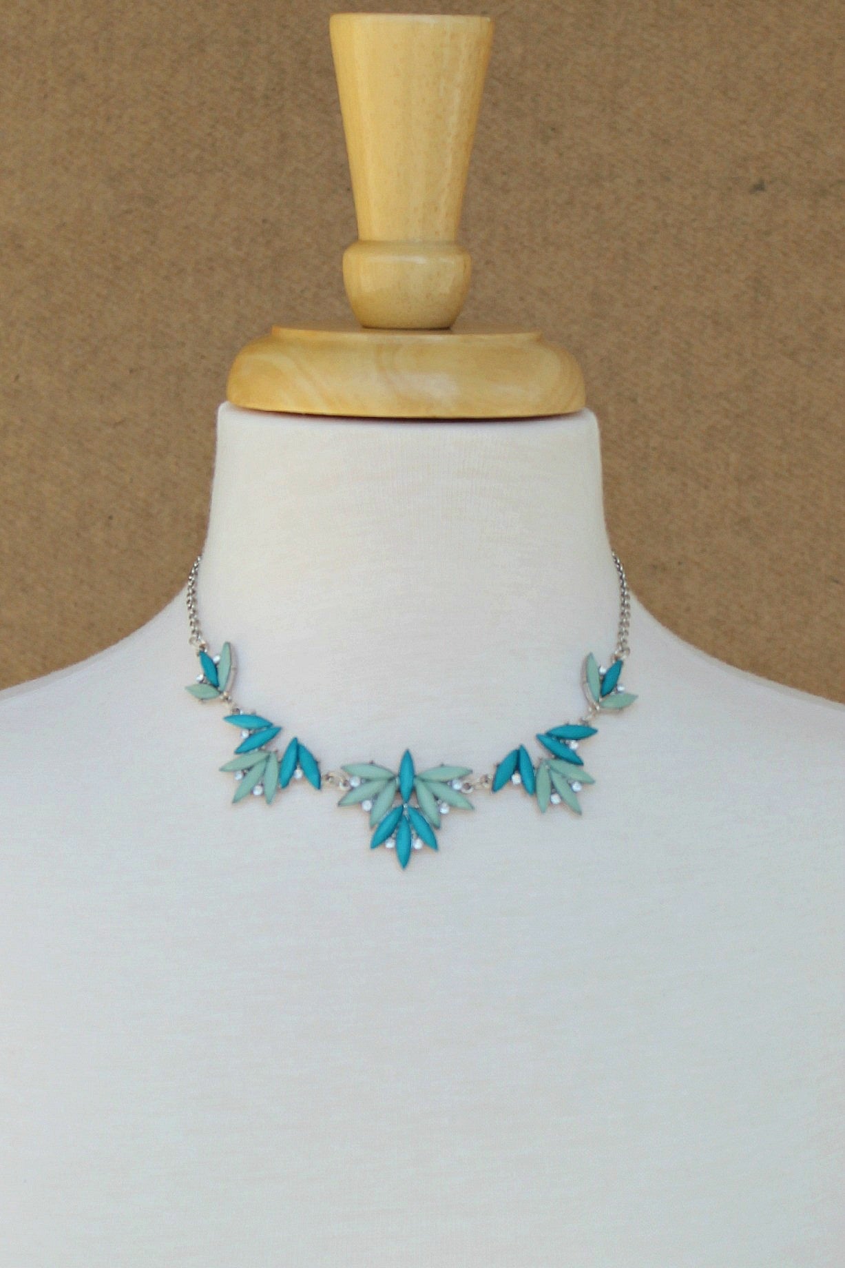 Marquise Beaded Necklace, Teal