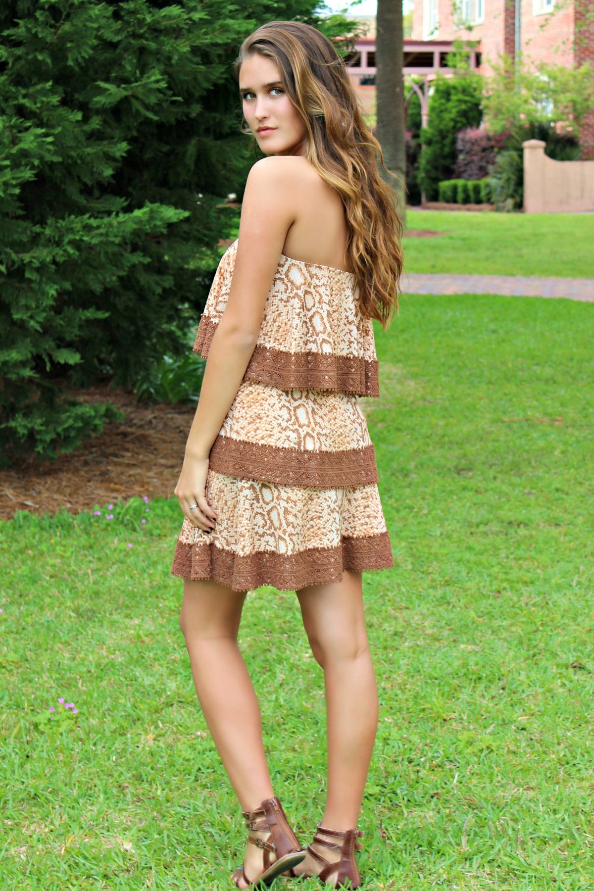 Judith March: Snake Skin Dress, Brown