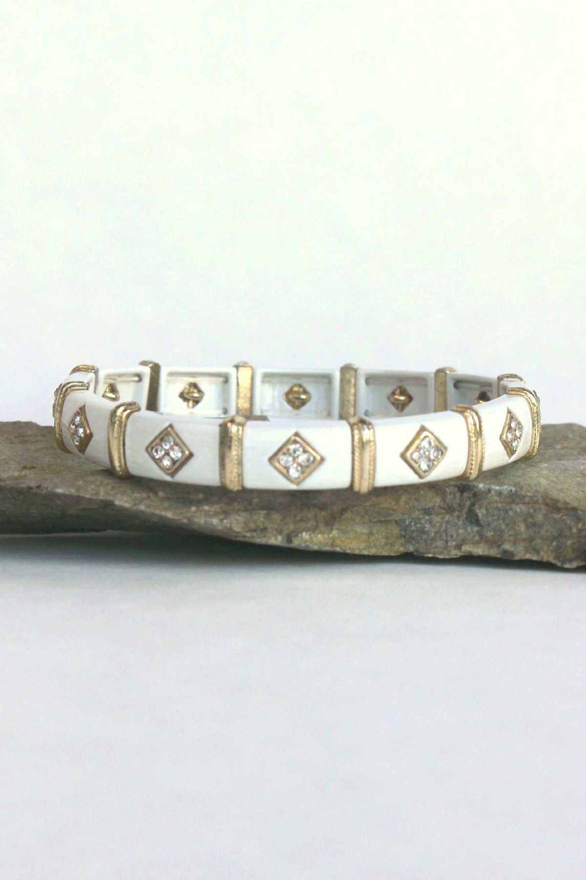 Embedded Crystal Bracelet, White