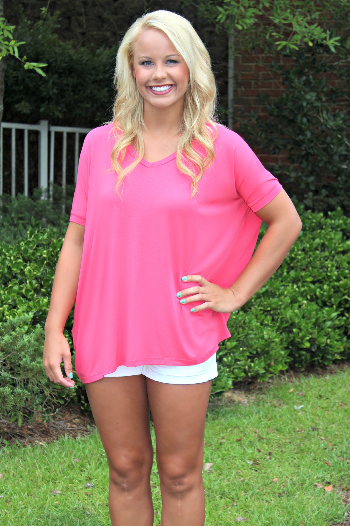 Piko: Knitted Blouse, Hot Pink