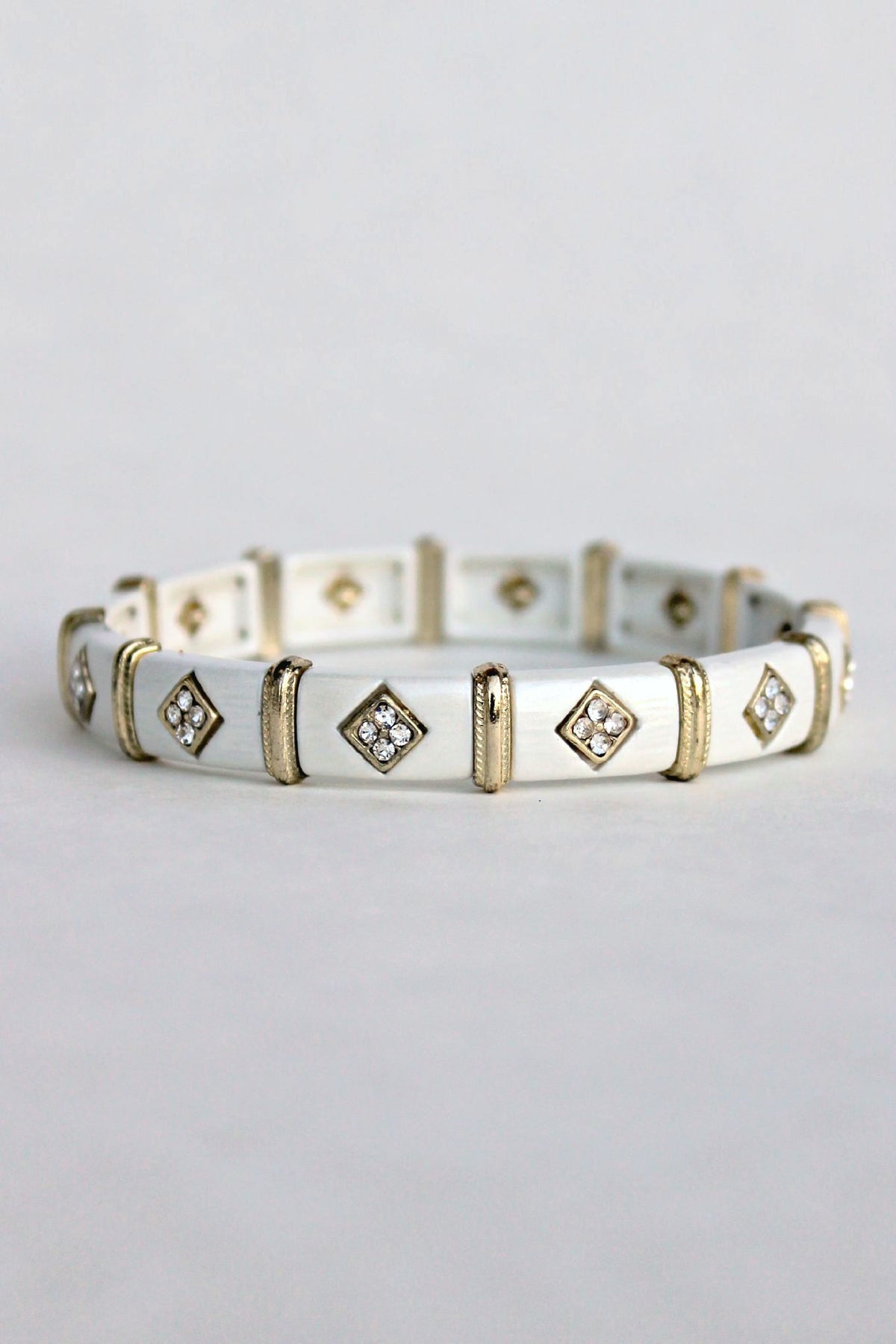 Embedded Crystal Bracelet, White
