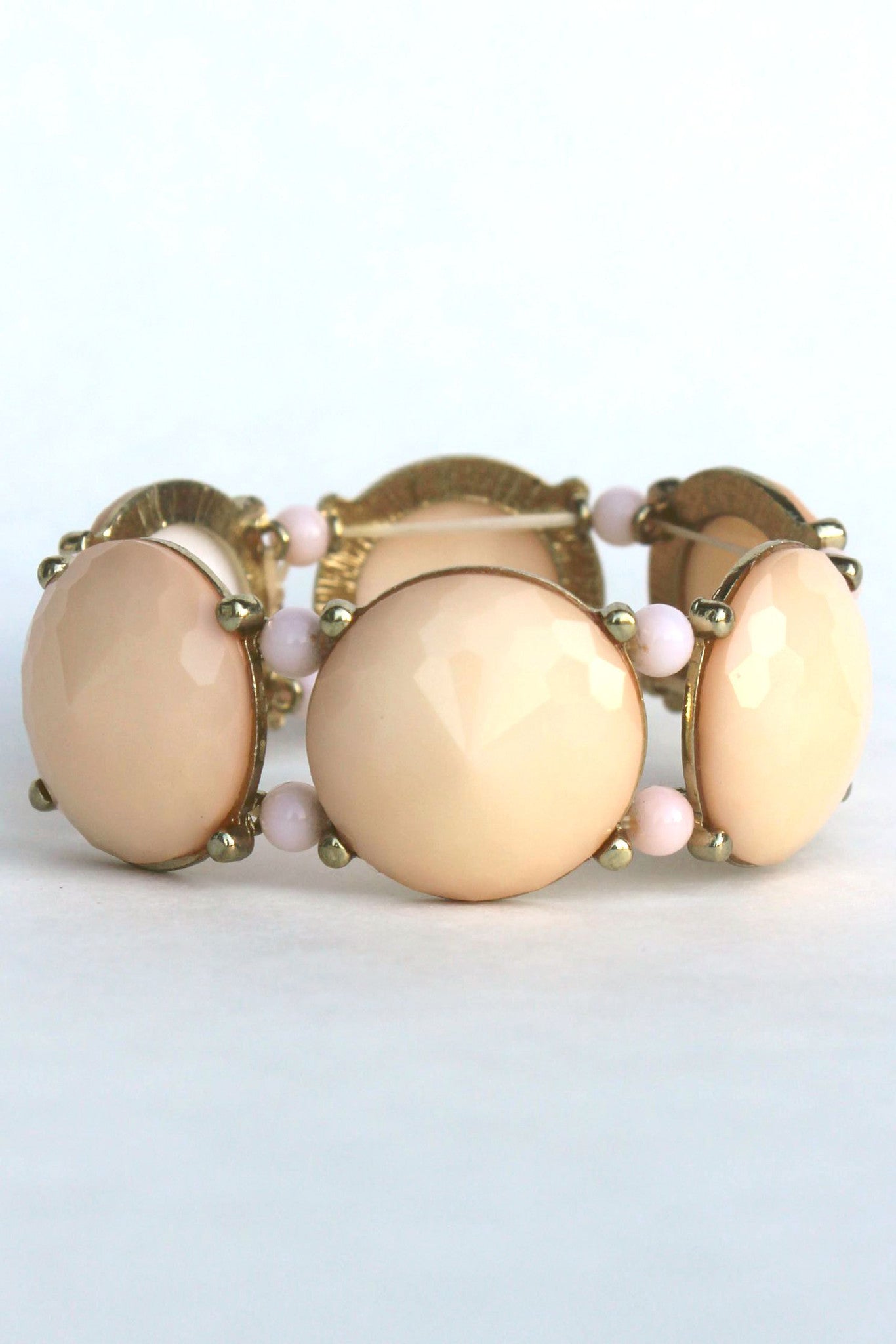 Beaded Statement Bracelet, Beige