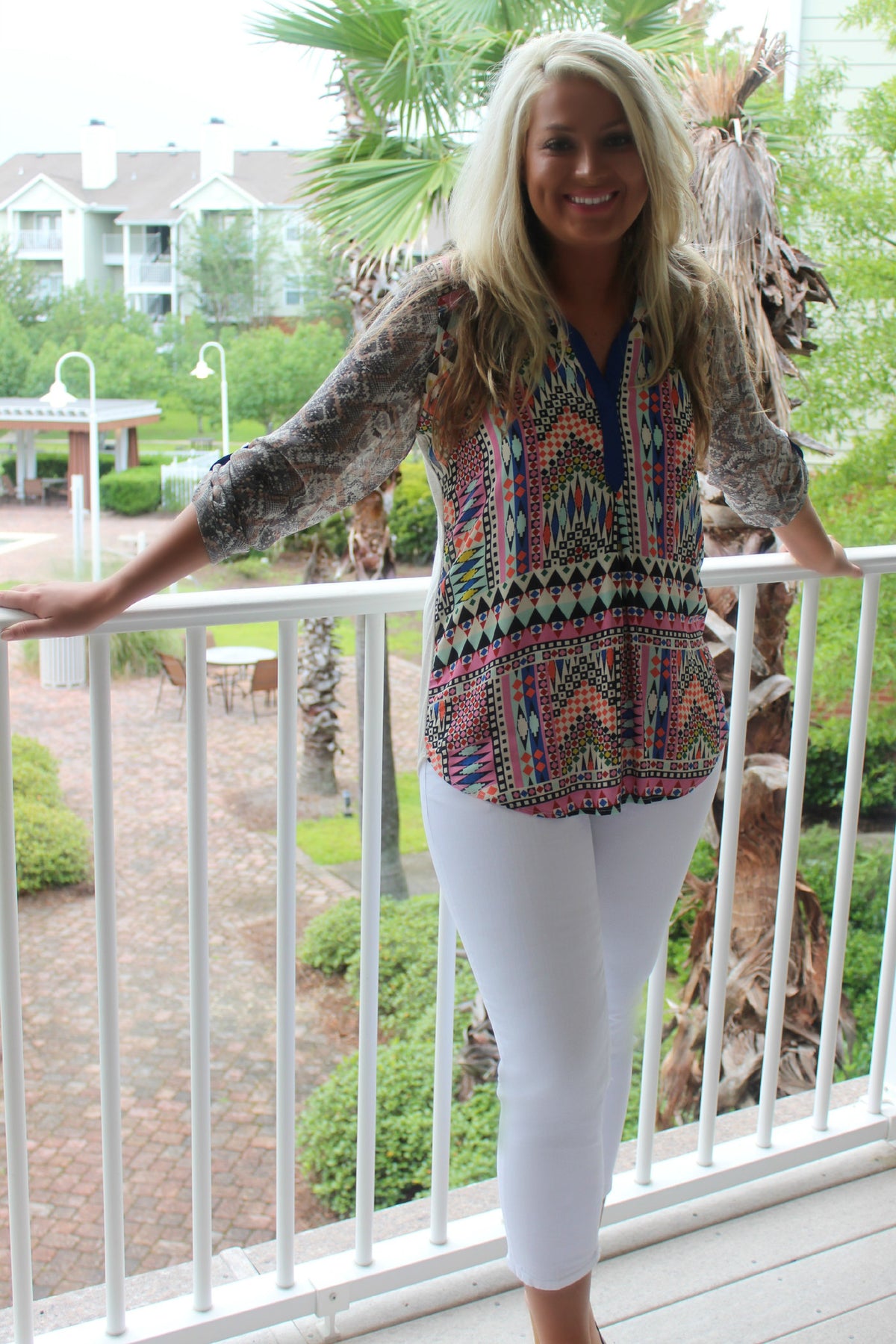 Ivy Jane: Geometric Blouse, Multi