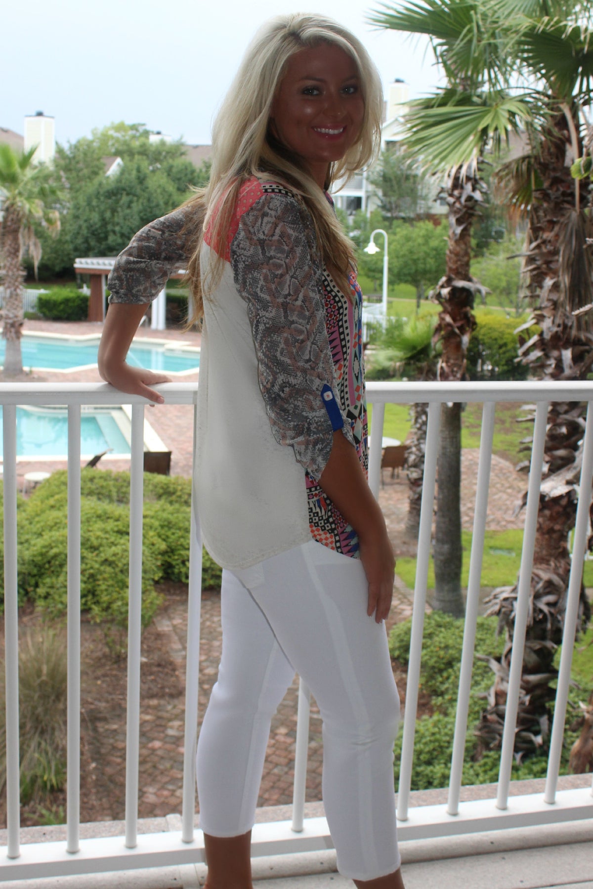 Ivy Jane: Geometric Blouse, Multi