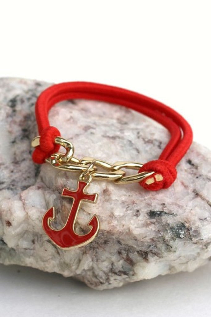 Anchor Bracelet, Red