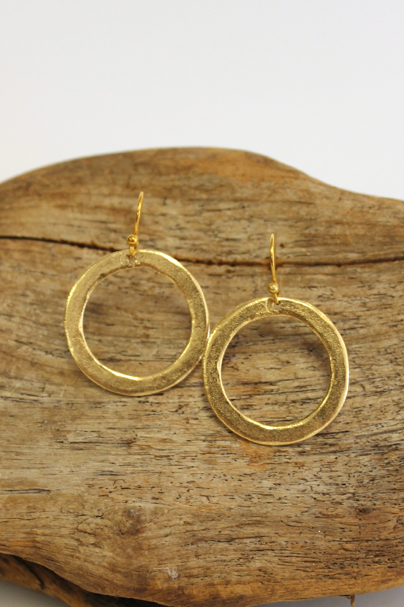 Julio: Circle Earrings, Gold