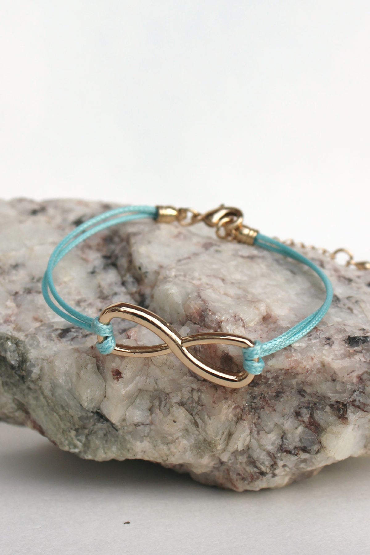 Double Cord Infinity Bracelet, Blue