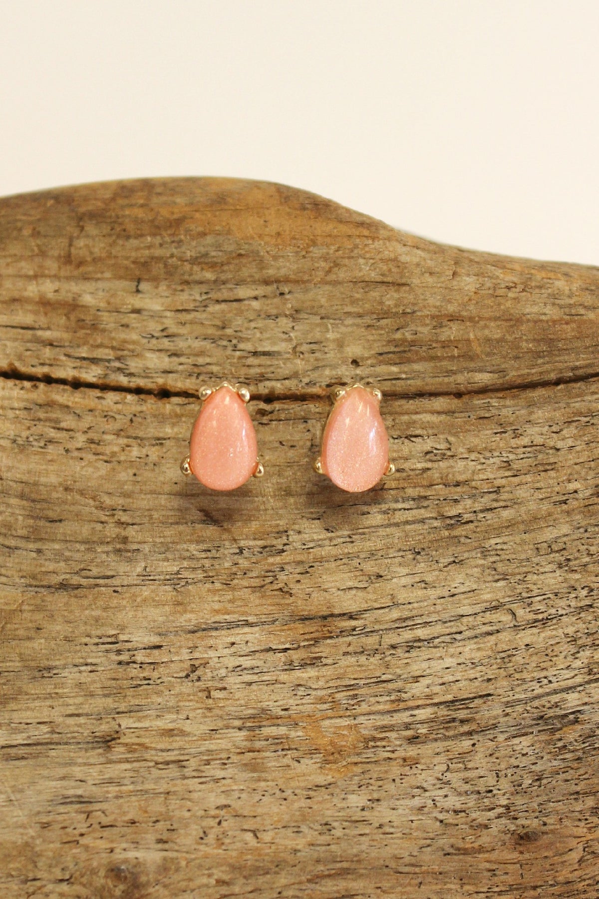 Teardrop Studs, Pink